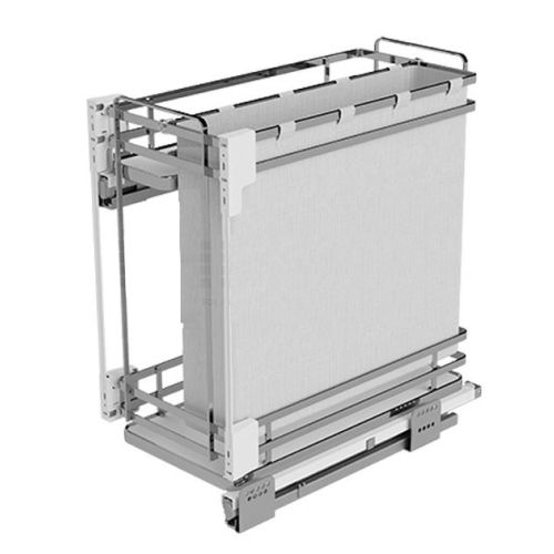 Cadre bas 2 niveaux coulissant mélaminé blanc avec pain bouteille pour meuble 300mm - SIGE SPA - 007+300 pas cher