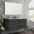 Meuble de salle de bain 120cm double vasque 4 tiroirs BALEA ebony (bois noir) - COSYNEO - INGBALEA120EBO pas cher