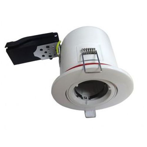 Support plafond BBC rond orientable blanc avec douille automatique D 100 mm MIIDEX LIGHTING 7719 photo du produit