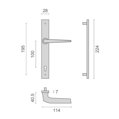 Ensemble étroit pour serrure type PS clé L Héraclès B-HIONNA-S01 pas cher Secondaire 1 L