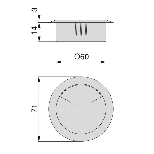 Bouchon circulaire passe-câbles D60 plastique blanc - EMUCA - 5123815 pas cher Secondaire 1 L