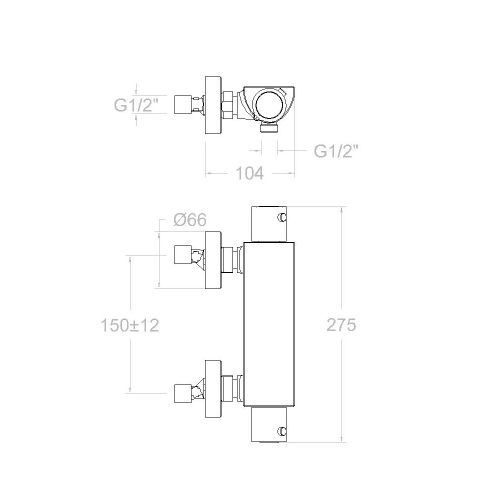 Mitigeur de douche thermostatique avec équipement URBAN CHIC 213401K3 - RAMON SOLER - 21D302413 pas cher Secondaire 1 L