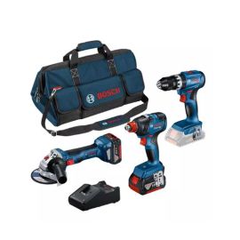 Combo kit 3 machines 18V Bosch (GWS7/GSB45/GDX200) + 2 batteries 5 Ah + sac - 0615990N31 pas cher Principale M