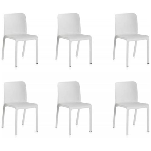 Ensemble de 6 chaises GRANA + table blanche extensible ATLANTIQUE - SHAF pas cher Secondaire 2 L