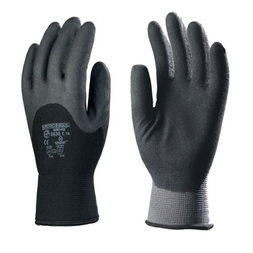 Gant tricot EUROICE EUROTECHNIQUE thermiques nylon double bouclettes enduit PVC noir/gris T9 COVERGUARD 629 photo du produit