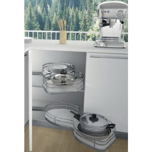 Kit 2 plateaux fond mélaminé blanc SIGE SPA avec axe pour meuble porte 450 - 370+DTE photo du produit Secondaire 1 L