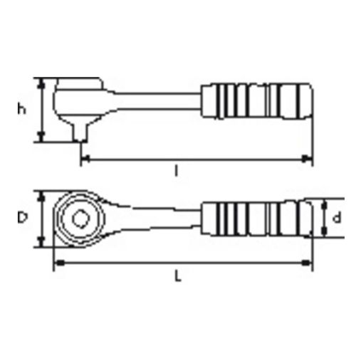 Cliquet composite 1/4'' PUSH - SAM OUTILLAGE - COMPOCLIC-1 pas cher Secondaire 1 L