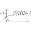 Vis à bois tête fraisée bombée fendue inox A2 DIN 95 6X80 boîte de 100 - ACTON - 623016X80 pas cher Secondaire 3 S