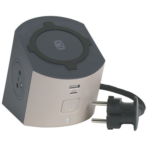 Multiprise station de charge 2x2P+T Surface taupe/gris foncé LEGRAND 049402 photo du produit Secondaire 2 L