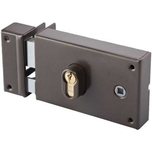 Serrure monopoint en applique coffre horizontale à fouillot profil européen marron gauche – VACHETTE - 7416G pas cher