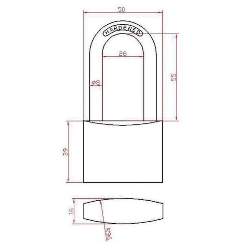 Cadenas anse haute LONGO longueur 50mm - HERACLES - I-CAD-L50 pas cher Secondaire 4 L