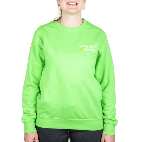 Sweat col rond Maman Sobricolo vert fluo TM - SWJH030LIM pas cher Secondaire 2 L