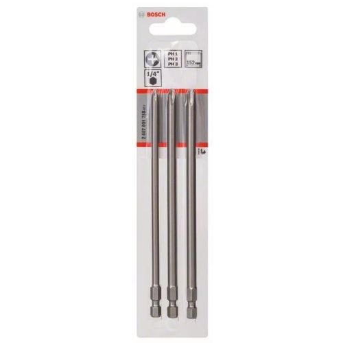 Pack de 3 embouts de vissage Phillips Extra Hard 152 mm BOSCH 2607001758 photo du produit Secondaire 1 L