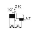 Coude de sortie murale pour flexible de douche laiton MM1/2'' - DELABIE - 868121 pas cher Secondaire 1 S