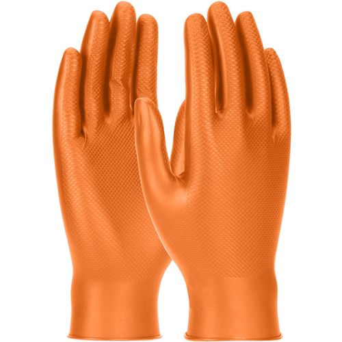 Gant à usage unique T 7 en nitrile ambidextre avec finition en écailles PIP FRANCE 246OR-07 photo du produit Principale L