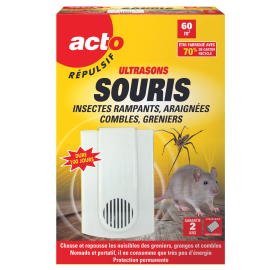 Répulsif ultrasons pour les souris, insectes rampants et araignées Acto répulsifs spécial combles et greniers - RUS4 photo du produit Principale M