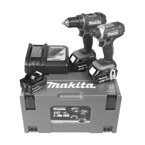 Pack de 2 outils 18V (DDF452 / DTD152) + 3 batteries 5Ah + chargeur rapide + coffret MAKPAC - MAKITA - DLX2127TJ1 pas cher