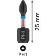 Lot de 2 embouts de vissage Pro Impact PH1 25mm BOSCH 2608522468 photo du produit Secondaire 1 S