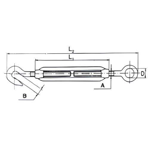 Tendeur à œil crochet acier inox 5mm - CHAUBEYRE - 8200520 pas cher Secondaire 1 L