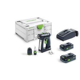 Perceuse-visseuse 18V Festool C 18 HPC 4,0 I-Plus + 2 batteries 4 Ah + chargeur rapide + Systainer SYS3 - 576435 photo du produit Principale M