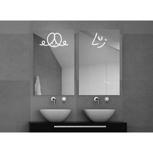 Miroir ELLE Par Joël Guenoun avec éclairage LED 80x50cm - PRADEL - 557068 pas cher Secondaire 1 L