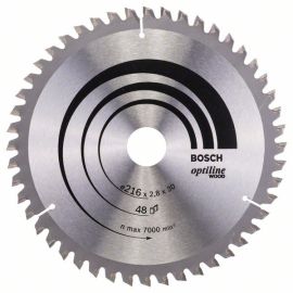 Lame de scie circulaire 216 x 30 x 2mm Optiline Wood pour le bois 48 dents - BOSCH - 2608640432 pas cher Principale M