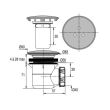 Bonde de douche à capot métal rond 120 mm pour douche D90 sortie horizontale VALENTIN 00 568000 000 00 photo du produit