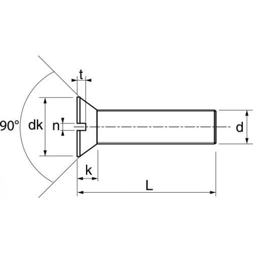 Vis à métaux tête fraisée fendue A2 DIN 963 3X25 boîte de 100 - ACTON - 672083X25 pas cher Secondaire 3 L