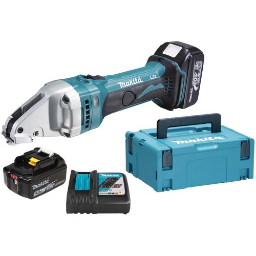 Cisaille m&eacute;tal 18 V Li-Ion LXT + 2 batteries 5 Ah + chargeur en coffret MAKPAC MAKITA DJS161RTJ photo du produit