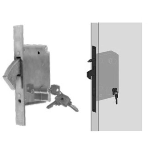 Serrure &agrave; crochet rentrant axe 60mm avec cylindre - TORBEL - A27071 pas cher Secondaire 1 L