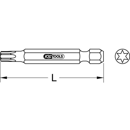 Embout de vissage Torx T10 entraînement 1/4'' 6,35 mm longueur 75 mm KS TOOLS 911.7551 photo du produit Secondaire 1 L