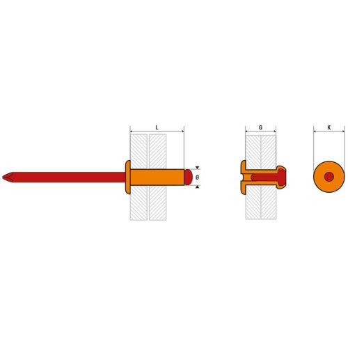 Rivet standard aluminium/acier tête plate Scell-it - ASD4806 photo du produit Secondaire 1 L