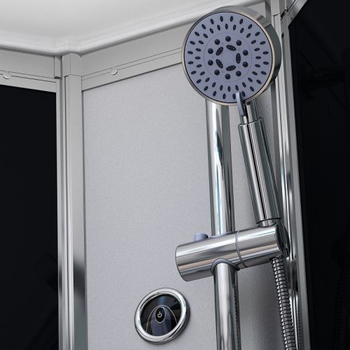 Cabine de douche hydromassante SILVER HYDRO 140x90 gauche noir - THALASSOR - SRMN1490G pas cher Secondaire 2 L