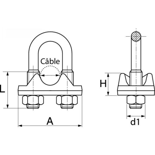 Serre câble à étrier A4 22mm boîte de 1 - ACTON - 6490622M12 pas cher Secondaire 1 L