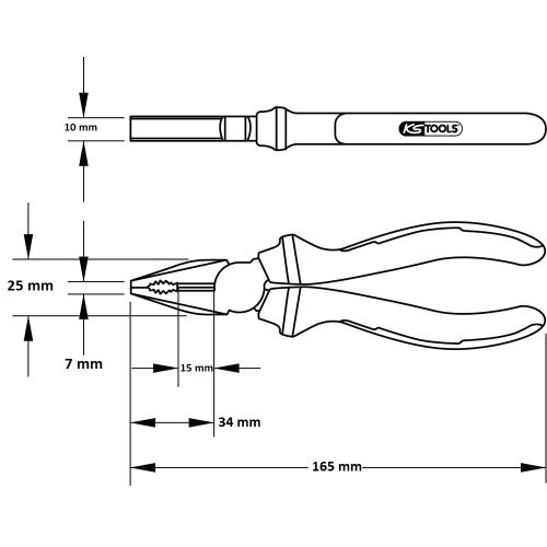 Pince universelle standard 165 mm KS TOOLS 115.1320 photo du produit Secondaire 1 L