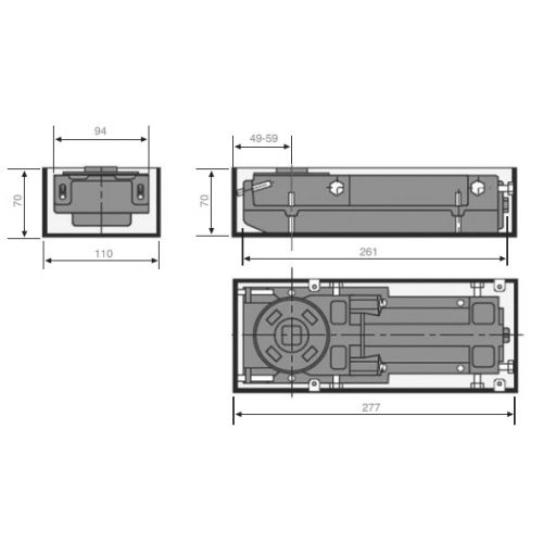 Pivot de sol 14-28Nm sans arrêt pour portes double action sans axe - MAB – 7702 pas cher Secondaire 1 L