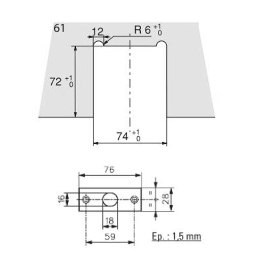 Serrure basse à bouton demi-cylindre chromé mat - STREMLER - 1352.31.0 pas cher Secondaire 2 L