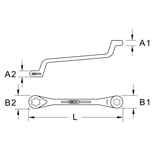Clé polygonale contre-coudée Torx E6 x E8 147 mm KS TOOLS 911.0366 photo du produit Secondaire 1 L