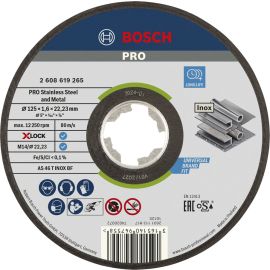 Disque &agrave; tron&ccedil;onner agglom&eacute;r&eacute; Bosch X-Lock PRO Stainless Steel and Metal 125 x 22,23 x 1,6 mm - 2608619265 pas cher Principale M