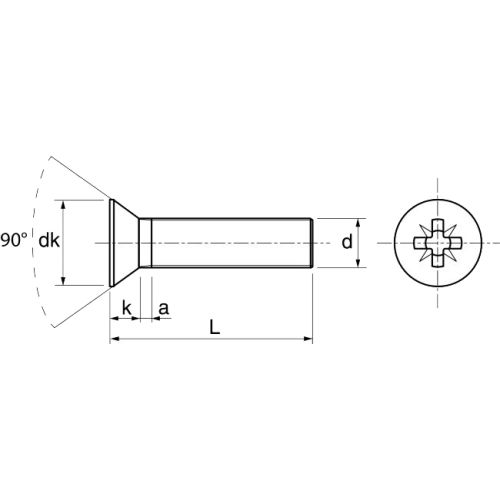 Vis à métaux tête fraisée pozidrive A4 DIN 965 3X20 boîte de 200 - ACTON - 642143X20 pas cher Secondaire 3 L