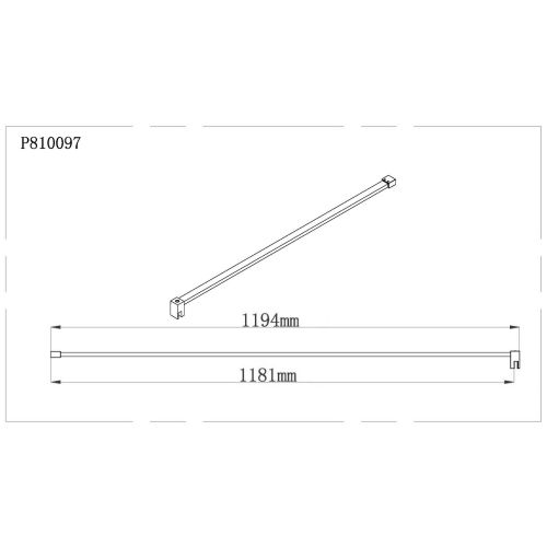 Barre de stabilisation de paroi de douche FIDJI / OCEANE 120cm - PRADEL - 810097 pas cher Secondaire 2 L