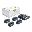 Set énergie 18V Festool SYS 4 x 5,2 / TCL 6 DUO + coffret SYSTAINER 3 - 577136 photo du produit