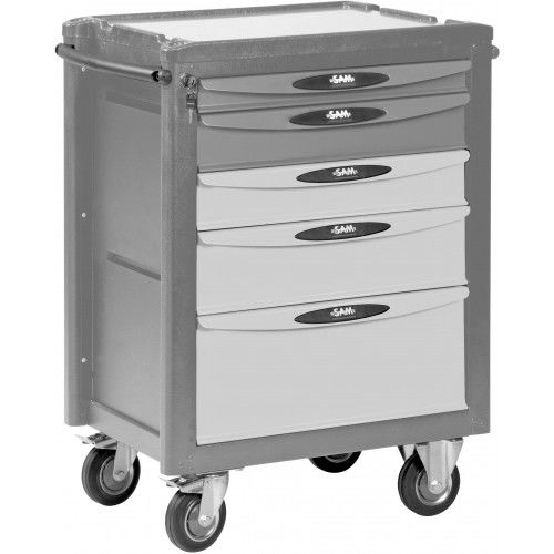 Servante jaune et grise 1003mm 5 tiroirs - SAM OUTILLAGE - SERVI-540-R pas cher