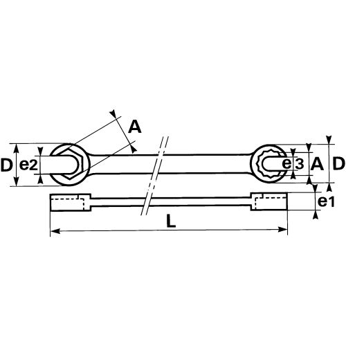 Clés polygonales à tuyauter 12 pans en 20x22mm - SAM OUTILLAGE - 104-N-20X22 pas cher Principale L