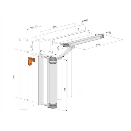 Ferme portail hydraulique Lion argent LOCINOX P00008967-SILV photo du produit Secondaire 1 L
