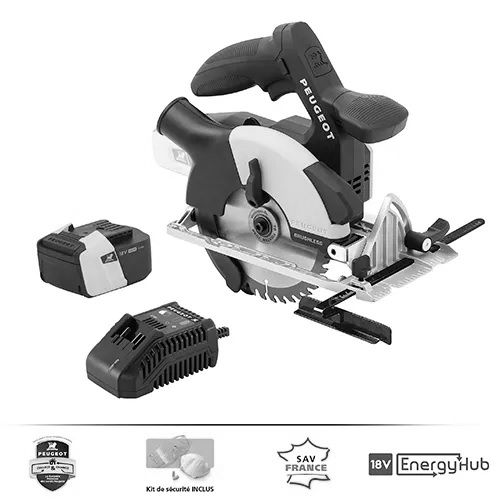 Scie circulaire 18V EnergySaw-C18VBL 165mm Brushless + batterie 5Ah + chargeur - PEUGEOT OUTILLAGE - 650352 pas cher Secondaire 1 L