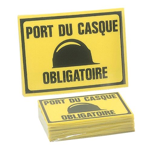 Lot de 25 panneaux de chantier ''Port du casque obligatoire'' - NOVAP - 4304342 pas cher