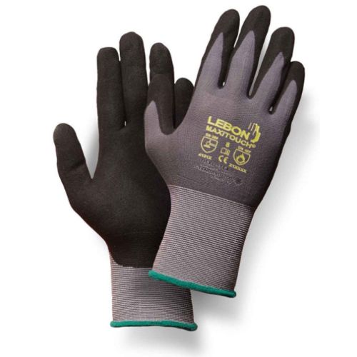 Gant de manutention l&eacute;g&egrave;re MAXITOUCH gris/noir T6 - LEBON - MAXITOUCH -6 pas cher