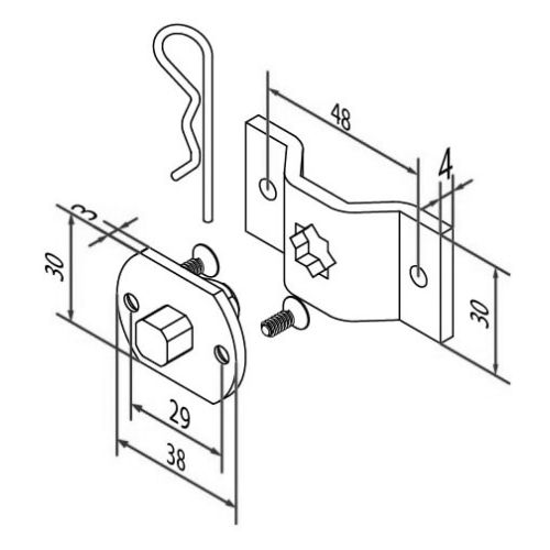 Kit support carré 10mm oméga avec trous traversant diamètre 35mm - CHERUBINI - A3506_0551 pas cher Principale L