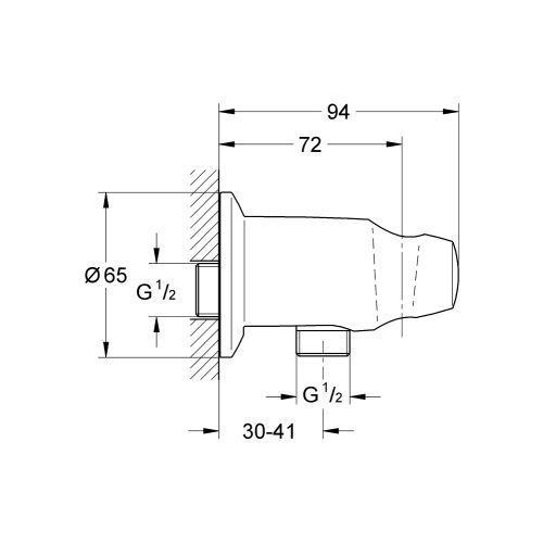 Coude à encastrer 1/2'' chromé avec support douchette MOVARIO - GROHE - 28406-000 pas cher Secondaire 1 L